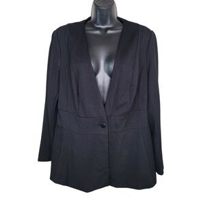 Lane Bryant Black Ponte Knit Blazer Jacket Size 14